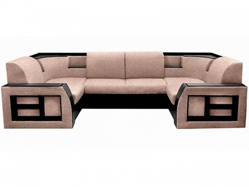 Угловой П-образный диван Ника-2 рогожка бежевая