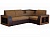 Угловой диван Ника-2 рогожка коричневая